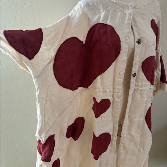 Super cute Magnolia Pearl Reversible linen Heart ♥️ Kimi Coat O/S - Picture 2 of 7